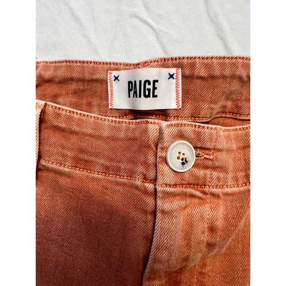 PAIGE Nellie Cropped Wide Leg Jeans Women Size 31 Orange Cotton Blend - Picture 6 of 10